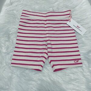 NWT Vineyard Vines Girls' Everyday Bike Short Cranberry Stripes Size XS 5-6